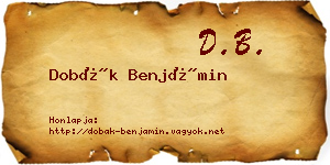 Dobák Benjámin névjegykártya